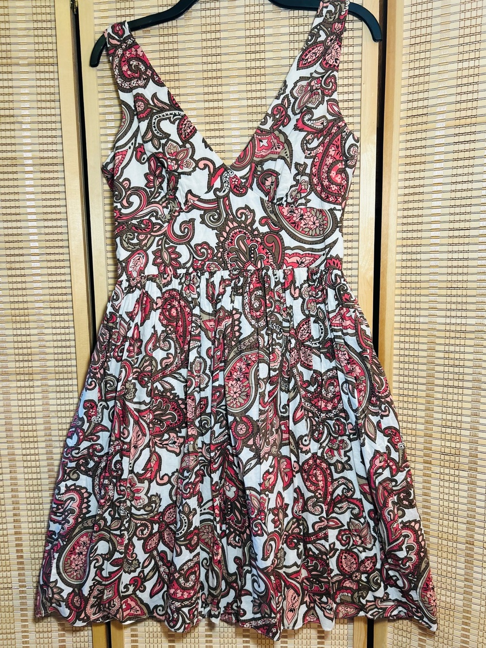 Paisley Sleeveless Fit-and-Flare Dress